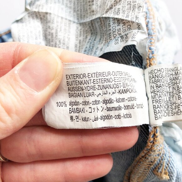 ZARA High Rise Relaxed Fit Wide Leg Light Wash Baggy Jeans Womens 6 - Picture 6 of 9